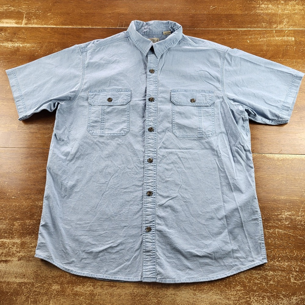 Red Head Brand Co Men's Button Up Short Sleeve Light Blue XL